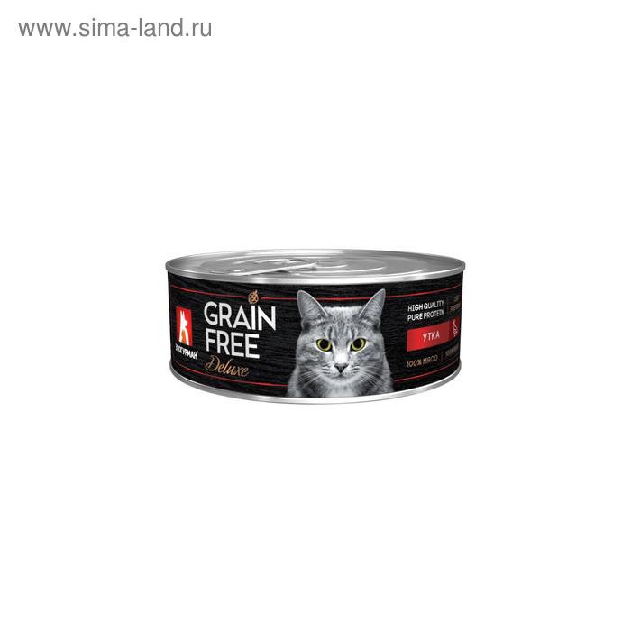 Влажный корм GRAIN FREE для кошек, утка, ж/б, 100 г