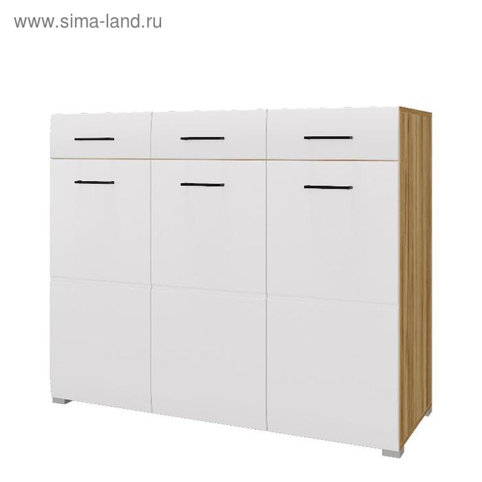 

Комод Ненси МДФ ,1200х985х446, Дуб золотой/Белый глянец