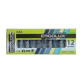 

УЦЕНКА Батарейка алкалиновая Ergolux, AAA, LR03-12BOX (LR03 BP-12), 1.5В, набор 12 шт.