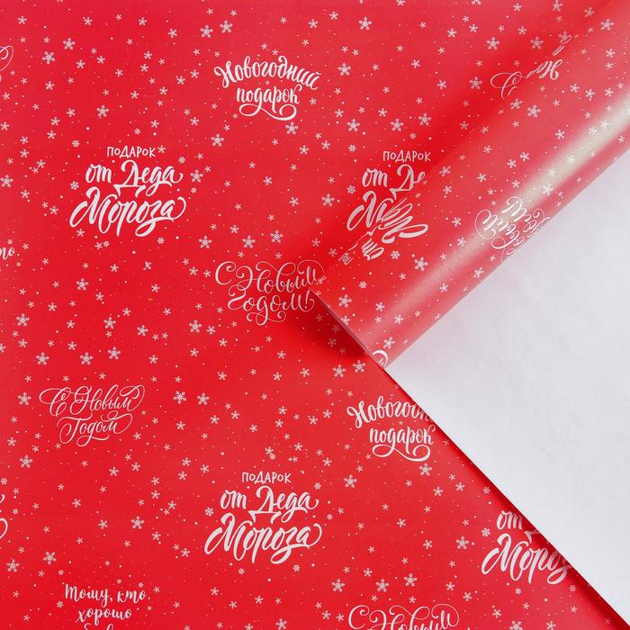 Бумага упаковочная глянцевая «От Деда Мороза», 70 × 100 см