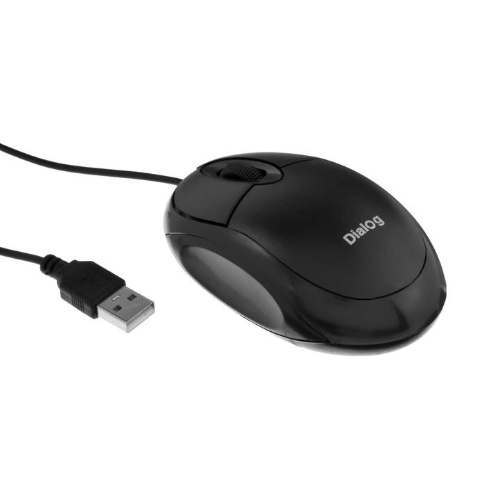 Мышь Dialog Comfort MOC-10U, проводная, оптическая, 1200 dpi, USB, чёрная