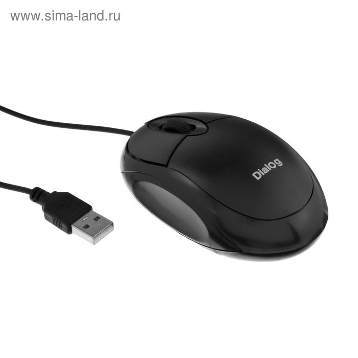 Мышь Dialog Comfort MOC-10U, проводная, оптическая, 1200 dpi, USB, чёрная