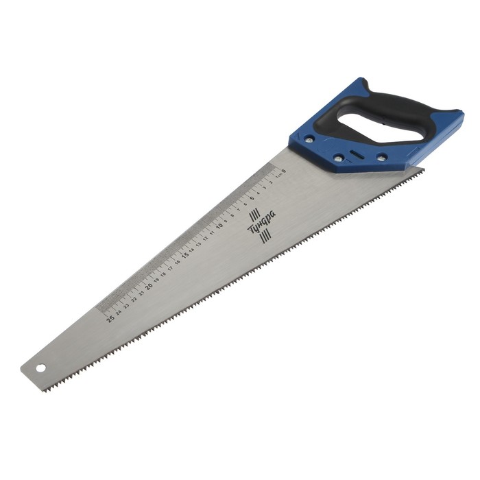 Ножовка по дереву ТУНДРА, 2К рукоятка, 2D заточка, каленый зуб, 7-8 TPI, 450 мм ножовка по дереву 450 мм 9 tpi зуб 3d металлопластиковая рукоятка denzel