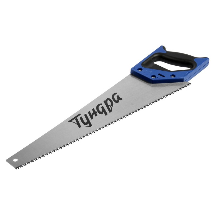 Ножовка по дереву ТУНДРА, 2К рукоятка, 3D заточка, каленый зуб, 7-8 TPI, 450 мм ножовка по дереву 450 мм 5 6 tpi каленый зуб линейка пластиковая рукоятка sparta