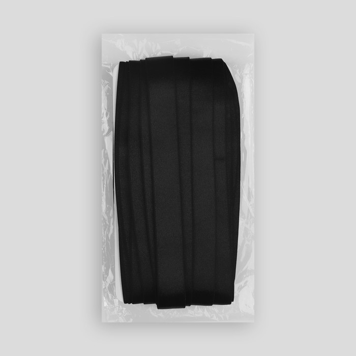 Резинка для бретелей, блестящая, 10 мм, 10 ± 0,5 м, цвет чёрный