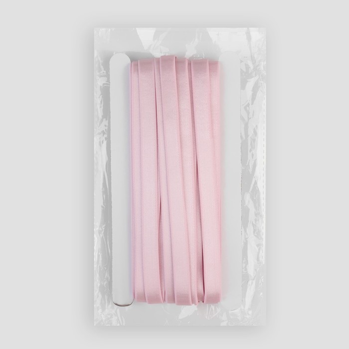 Резинка для бретелей, блестящая, 10 мм, 10 ± 0,5 м, цвет розовый