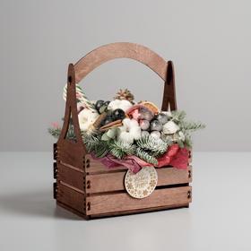 Кашпо флористическое «Новогоднее поздравление', 15 × 21 × 31.5 см Ош