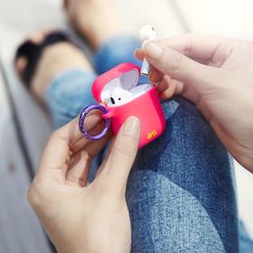

Чехол Case-Mate AirPods Hook Ups Case Neck Strap, цвет персиковый, фиолетовый