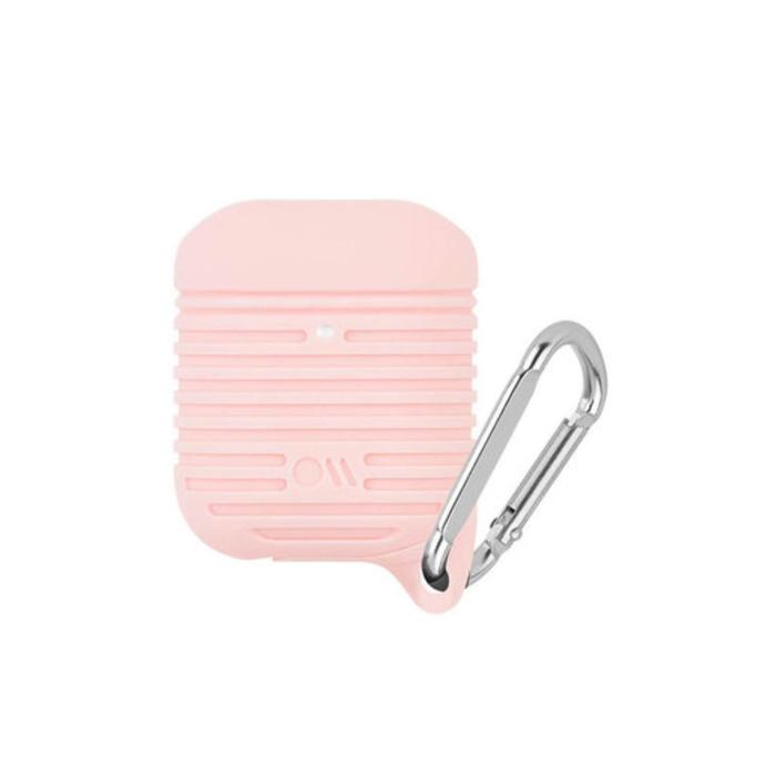 фото Чехол case-mate airpods water resistant case soft baby, розовый, серебряный
