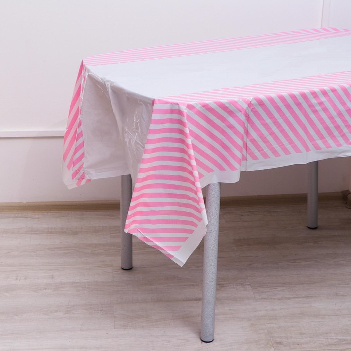 Скатерть на стол «Диагональ», 108×180 см, цвет розовый