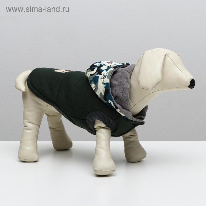 

Куртка для собак, M (ДС 25 см, ОШ 26 см, ОГ 37 см), тёмно-зелёная