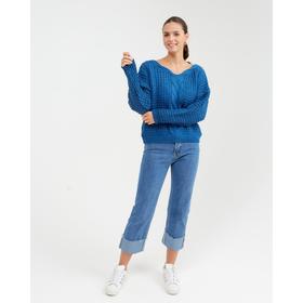 

Свитер женский с вырезом, цвет синий, размер One size (42-46)