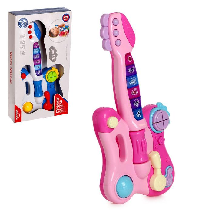 Игрушка музыкальная гитара «Мелодия», световые и звуковые эффекты , цвета МИКС