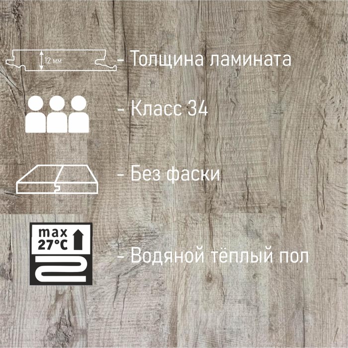 

Ламинат Ritter Organic 1234 Дуб Летний класс 34 12мм 1,5м2
