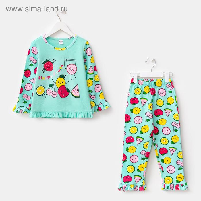 Пижама для девочки, цвет салатовый, рост 98 см