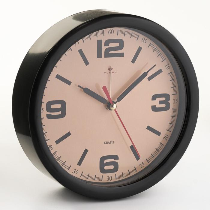 Часы - будильник настольные Классика , дискретный ход, циферблат d-13 см, 16 х 16 см, АА