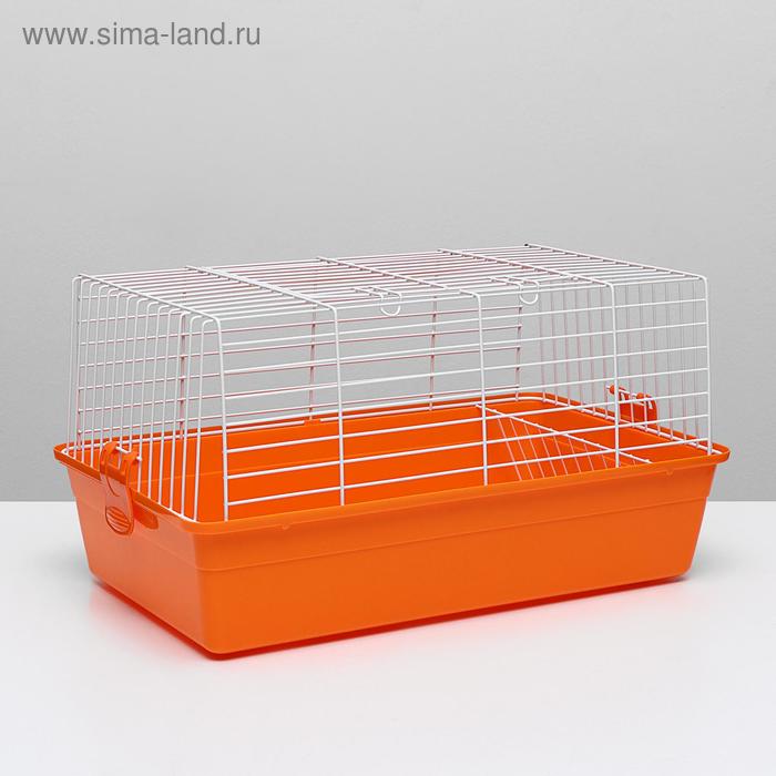 Клетки и переноски для грызунов  Сима-Ленд Клетка для кроликов, 60 х 36 х 32 см, оранжевый