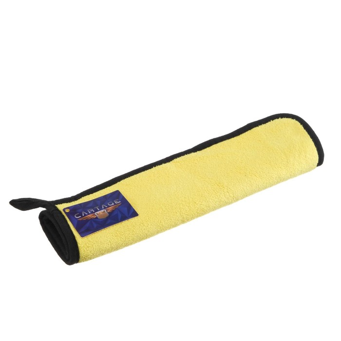 Салфетка для автомобиля CARTAGE, микрофибра, 350 г/м², 30×40 cм, желто-серая