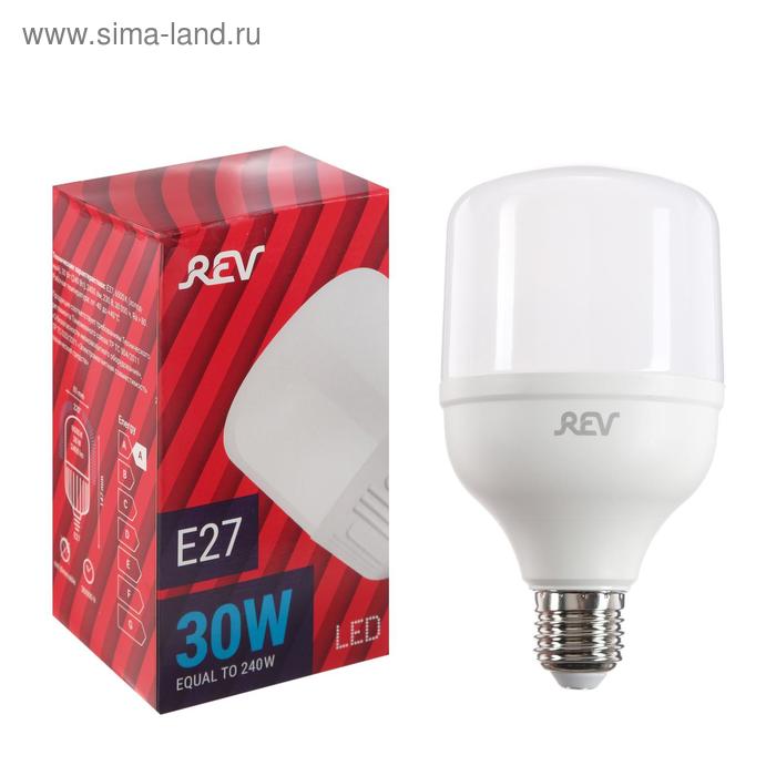 Лампа светодиодная REV PowerMax, T100, E27, 30 Вт, 6500 K, холодный свет led лампа rev 13 125w e27 холодный свет
