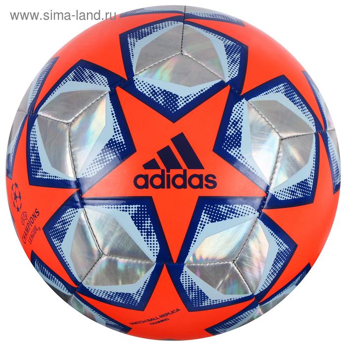 фото Мяч футбольный adidas finale 20 training foil, размер 5, 12 панелей, тпу, машинная сшивка, цвет оранжевый/серый