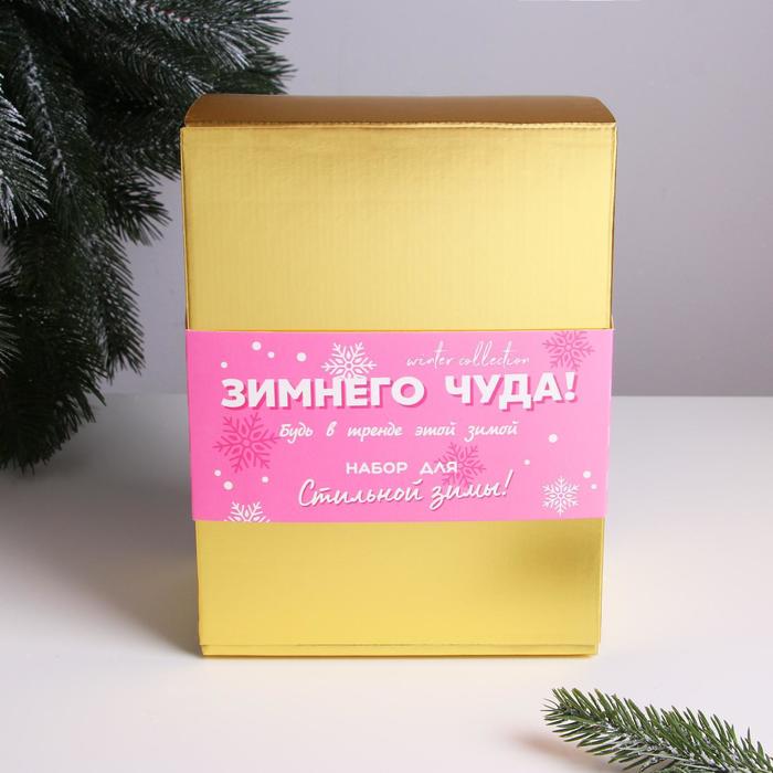 

Набор "Зимнего чуда" (плюшевые наушники, визитница, обложка для паспорта и значок)