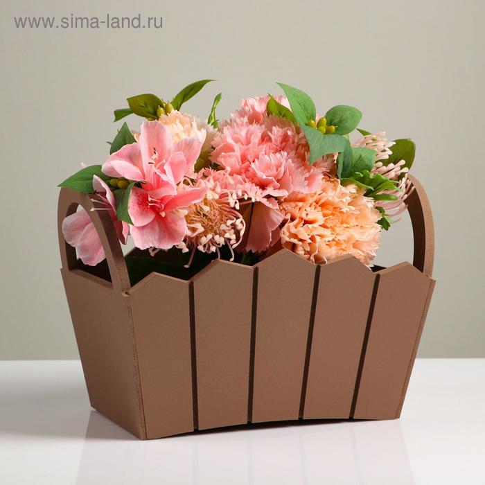 

Кашпо деревянное 27×18×19 см "Мария", ручки боковые, МДФ, мускат