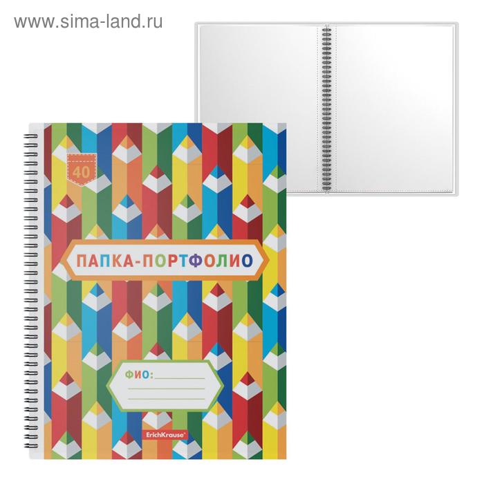 

Папка-портфолио с 40 вкладышами А4, 550 мкм, ErichKrause Creative Notes, спираль, с рисунком