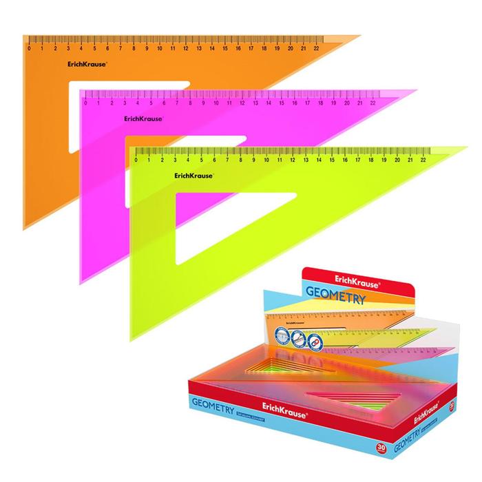 

Треугольник 22 см ErichKrause Neon, 30° x 60°, микс