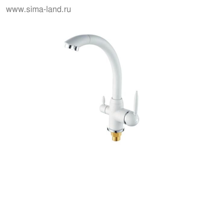 Смеситель для кухни FEINISE S9034-7, однорычажный, высокий излив, выход под фильтр, белый