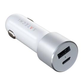 

Автомобильное зарядное устройство Satechi 72W, 1хUSB, 1xUSB-C, 3А, серебристый