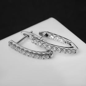 

Серьги со стразами "Галка" Атланта, цвет белый в серебре, h=2см
