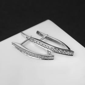 

Серьги со стразами "Галка" Барселона, цвет белый в серебре, h=2,5см