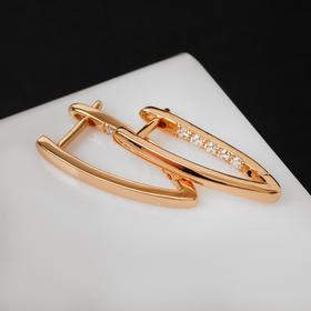 

Серьги со стразами "Галки" Рим, h=2,5см, цвет белый в золоте