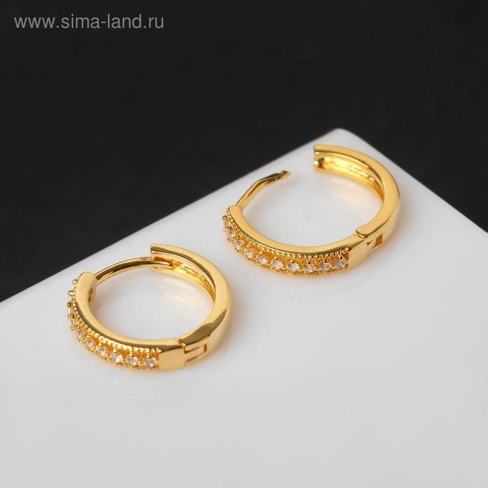 

Серьги-кольца "Всплеск" линия юности, цвет белый в золоте, d= 1,5