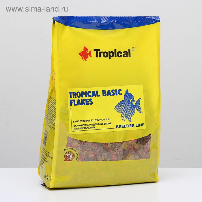 Корм для рыб Tropical Basic Flakes в виде хлопьев, 1 кг