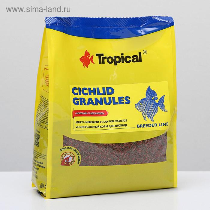 Корм Tropical Cichlid Granules для цихлид, медленно тонущие гранулы, 1 кг