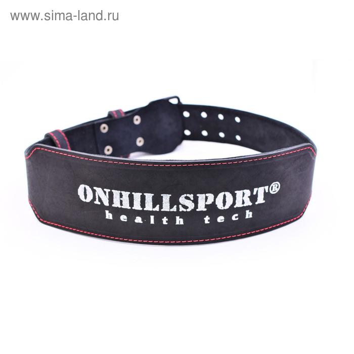 фото Пояс атлетический с пряжкой, 6/10 см, 2 слоя, soft, размер xxl (100-120 см) onhillsport