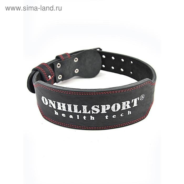 фото Пояс атлетический с пряжкой, 6/10 см, 3 слоя, medium, размер s (60-80 см) onhillsport