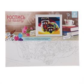 

Роспись по холсту «Еноты» по номерам с красками по 3 мл+ кисти+крепеж, 30×40 см