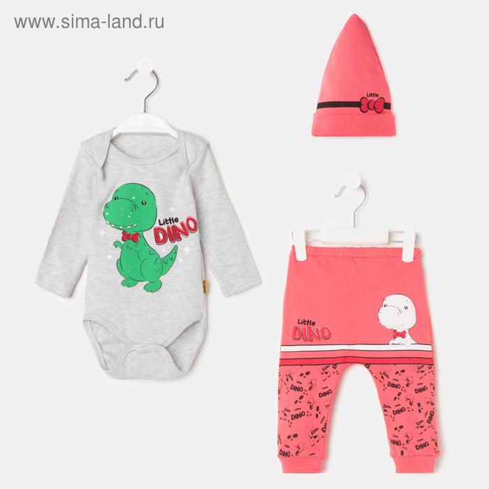 Комплект детский, цвет серый/розовый, рост 62-68 см