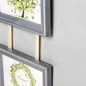 

Фоторамка двойная на тесьме L-1 10х15 см серебро