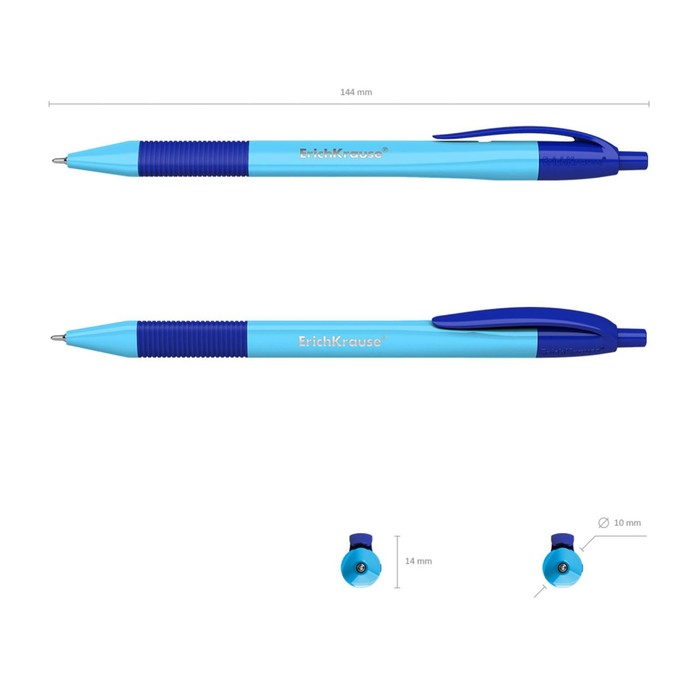 Ручка шариковая ErichKrause U-209 Neon Matic&Grip, Ultra Glide Technology, узел 1.0 мм, автоматическая, чернила синие, корпус микс