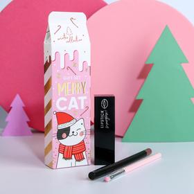 Набор Merry Cat (стойкая помада, карандаш и кисточка для губ) Ош