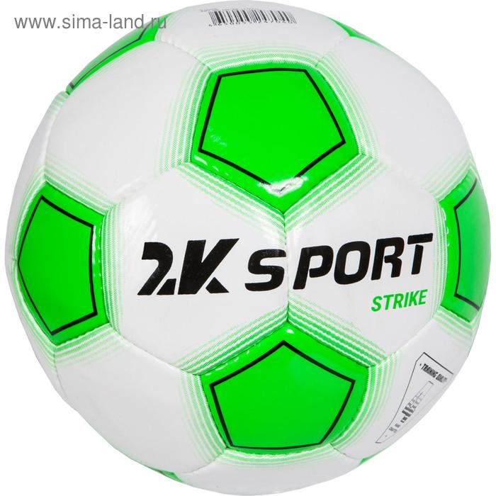 фото Мяч футбольный 2k sport strike, white/green/black, размер 5 2к