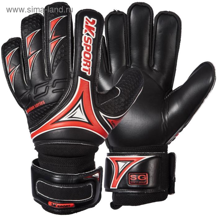 фото Перчатки вратарские 2k sport evolution, black/red, размер 4 2к