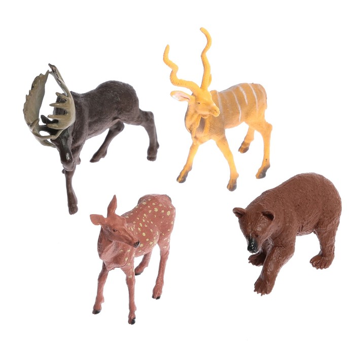 Набор животных «Лесные звери», 4 фигурки набор животных лесные звери 4 фигурки зоомир