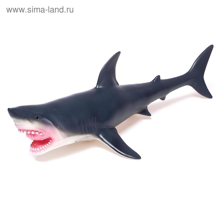 Фигурка животного «Серая акула», длина 41 см фигурка акула мегалодон 25 см
