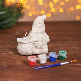 

Набор для творчества свеча под раскраску «Снеговик в шарфике» краски 4 шт. по 3 мл, кисть