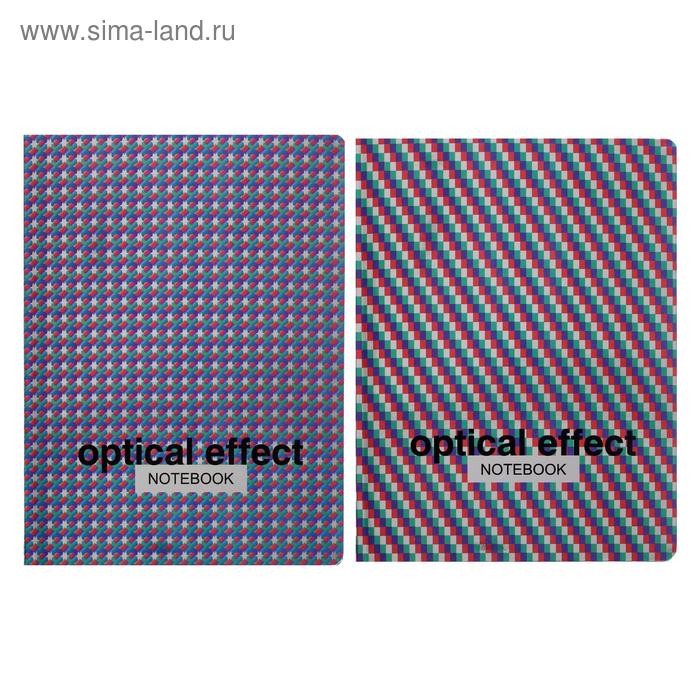 

Бизнес-блокнот А5, 64 листа в клетку Optical effect, интегральная обложка, глянцевая ламинация, металлизация, блок офсет, МИКС