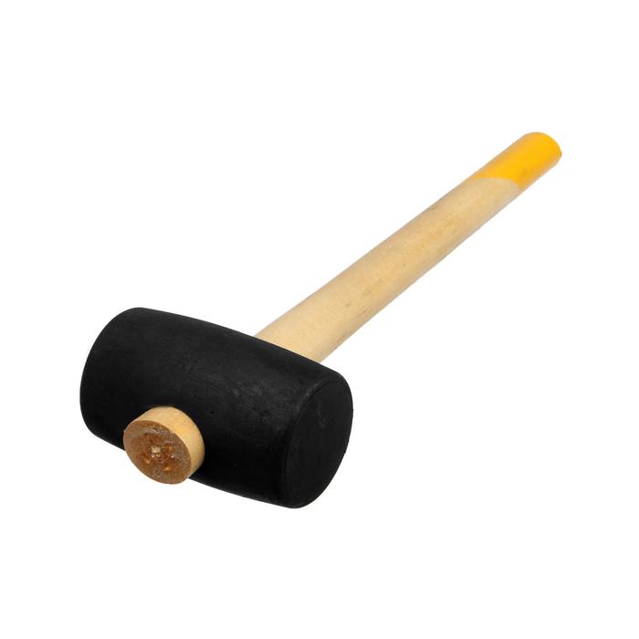 Киянка ЛОМ, деревянная рукоятка, черная резина, 55 мм, 450 г